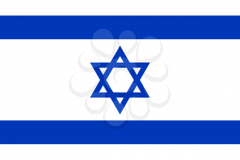 Flag of Israel. Rectangular shape icon on white background, vector illustration.
