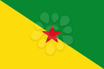 Flag of Guyane. Rectangular shape icon on white background, vector illustration.