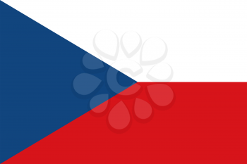 Flag of Czech republic. Rectangular shape icon on white background, vector illustration.