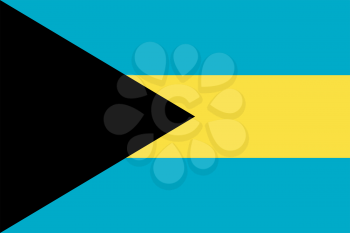 Flag of Bahamas. Rectangular shape icon on white background, vector illustration.