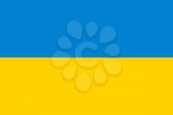 Flag of Ukraine. Rectangular shape icon on white background, vector illustration.