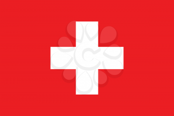 Flag of Switzerland. Rectangular shape icon on white background, vector illustration.