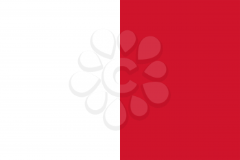 Flag of Malta. Rectangular shape icon on white background, vector illustration.
