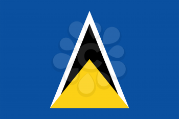 Flag of Saint Lucia. Rectangular shape icon on white background, vector illustration.