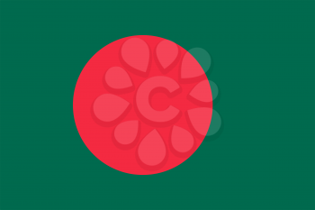 Flag of Bangladesh. Rectangular shape icon on white background, vector illustration.
