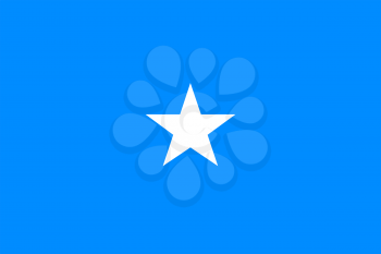 Flag of Somalia. Rectangular shape icon on white background, vector illustration.