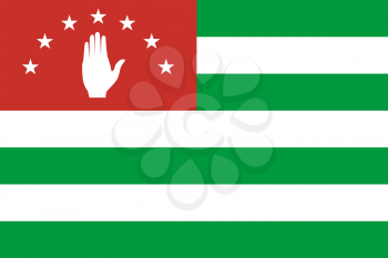 Flag of Abkhazia. Rectangular shape icon on white background, vector illustration.