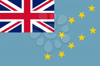 Flag of Tuvalu. Rectangular shape icon on white background, vector illustration.