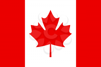 Flag of Canada. Rectangular shape icon on white background, vector illustration.