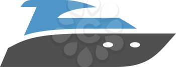 motorboat - gray blue icon isolated on white background