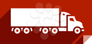 Lorry, transport flat icon, sticker square shape, modern color