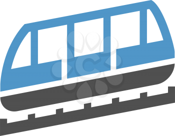 Funicular railway - gray blue icon isolated on white background