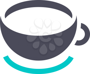 Cup, gray turquoise icon on a white background