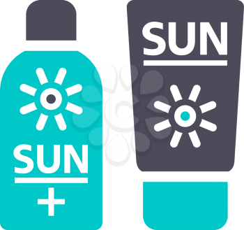 Sunblock, gray turquoise icon on a white background