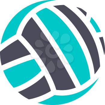 Volleyball ball, gray turquoise icon on a white background