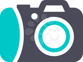 camera, gray turquoise icon on a white background