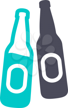 Beer icon, gray turquoise icon on a white background