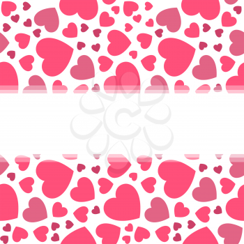 Valentine's day, pattern with red hearts, simple vector design element
