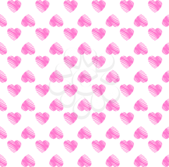 Valentine's day. Pattern with pink hearts, simple vector design element