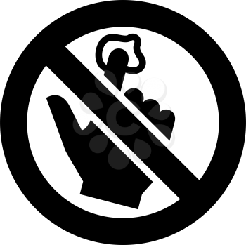 No Chewing Gum forbidden sign, modern round sticker