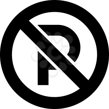 No parking forbidden sign, modern round sticker