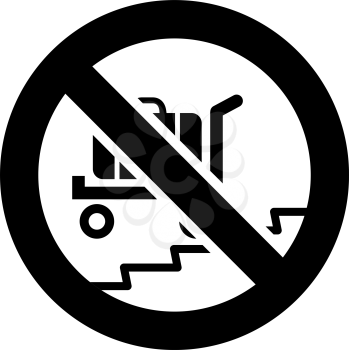 No baggage forbidden sign, modern round sticker