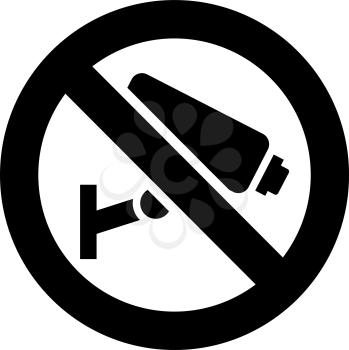 No camera surveillance forbidden sign, modern round sticker