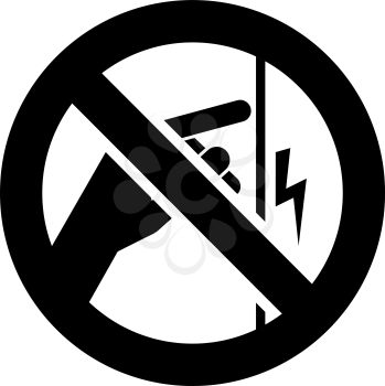 high voltage forbidden sign, modern round sticker