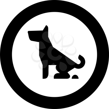 No Fouling Dog forbidden sign, modern round sticker