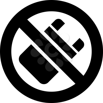 No use plastic bags forbidden sign, modern round sticker