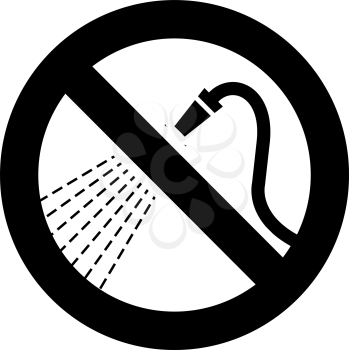 Do not spray with water forbidden sign, modern round sticker
