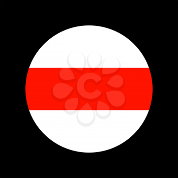 Flag of the Republic of Belarus, round shape icon on black background, vector illustration