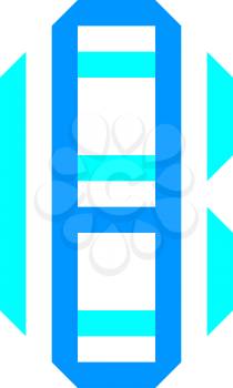 New font folded from two blue paper tapes. Trendy alphabet, vector letter B