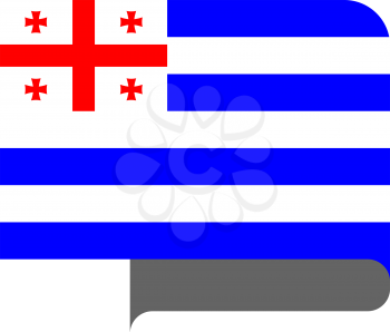 Flag of Adjara horizontal shape, pointer for world map