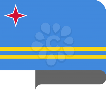 Flag of Aruba horizontal shape, pointer for world map