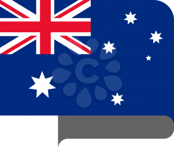 Flag of Australia horizontal shape, pointer for world map