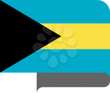 Flag of Bahamas horizontal shape, pointer for world map