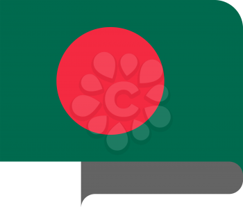 Flag of Bangladesh horizontal shape, pointer for world map