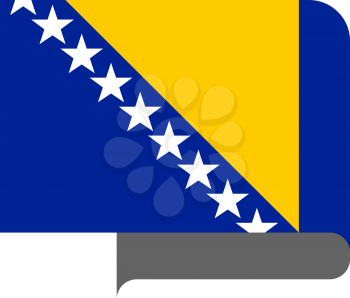 Flag of Bosnia and Herzegovina horizontal shape, pointer for world map
