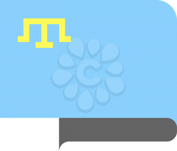 Flag of Crimean tatar people horizontal shape, pointer for world map