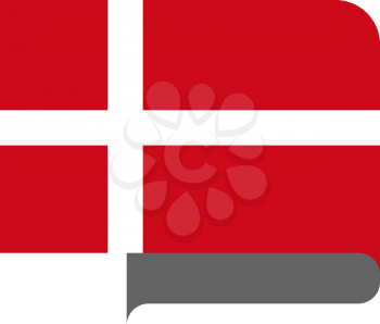 Flag of Denmark horizontal shape, pointer for world map