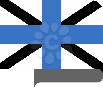 Flag of Estonia Naval Jack horizontal shape, pointer for world map