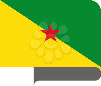 Flag of French Guyane horizontal shape, pointer for world map