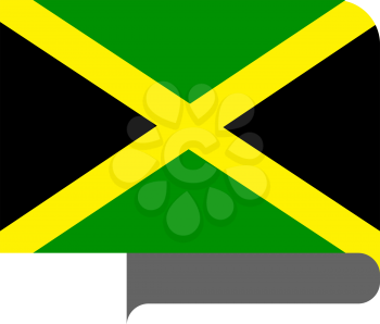 Flag of Jamaica horizontal shape, pointer for world map