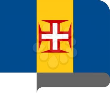 Flag of Madeira horizontal shape, pointer for world map