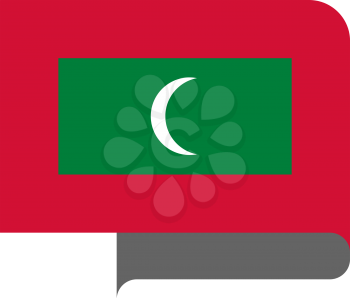 Flag of Maldives horizontal shape, pointer for world map