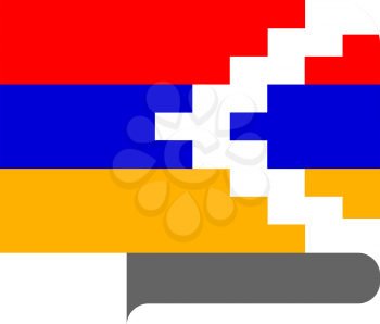 Flag of Nagorno Karabakh horizontal shape, pointer for world map