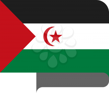 Flag of Sahrawi Arab Democratic Republic horizontal shape, pointer for world map