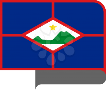 Flag of Sint Eustatius horizontal shape, pointer for world map