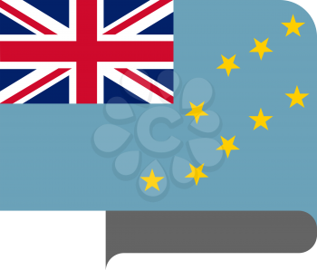 Flag of Tuvalu horizontal shape, pointer for world map